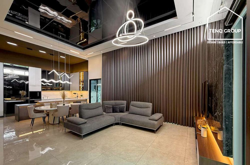 Modern design living room with strong feature
