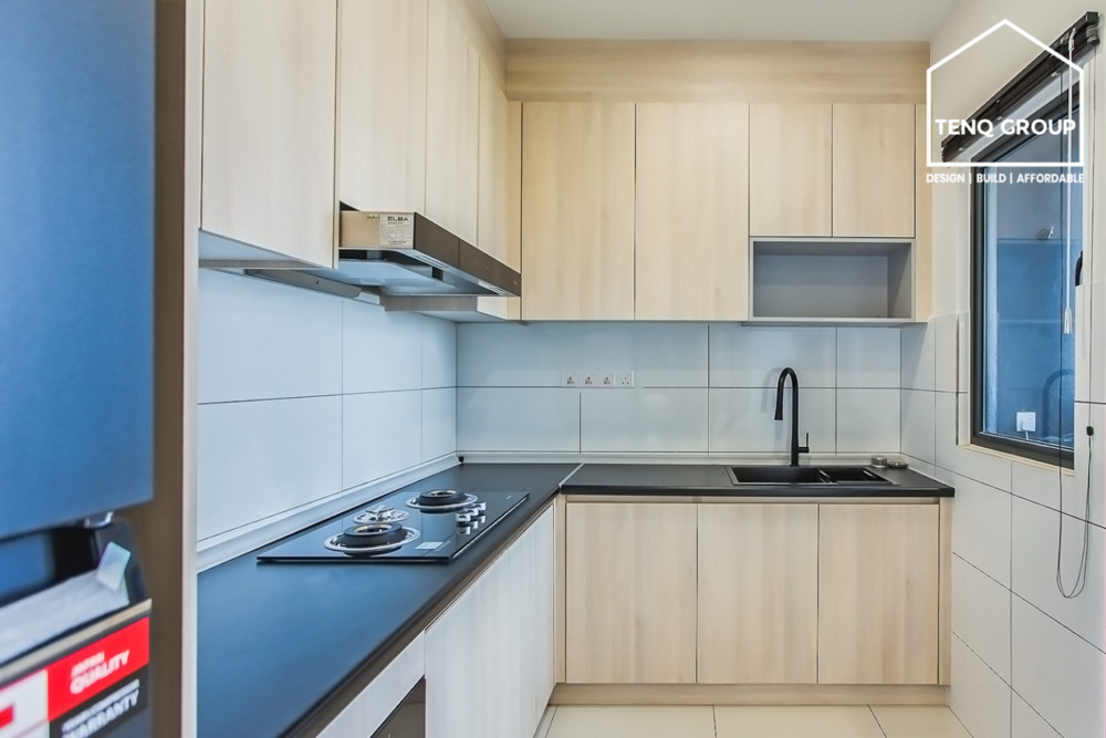 Place multifunctional fixtures and appliances for condo and terrace small kitchens
